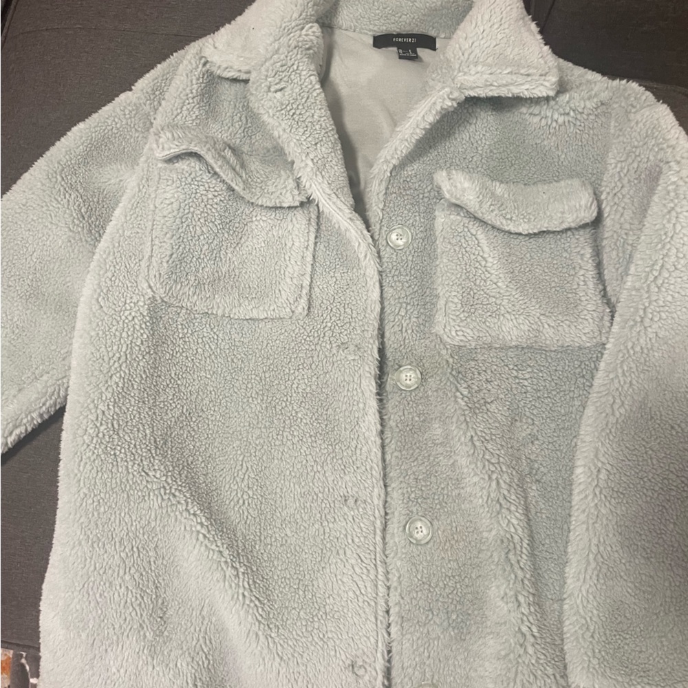 Oversized Green fuzzy coat
